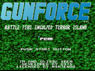 GunForce title screen for Super Famicom